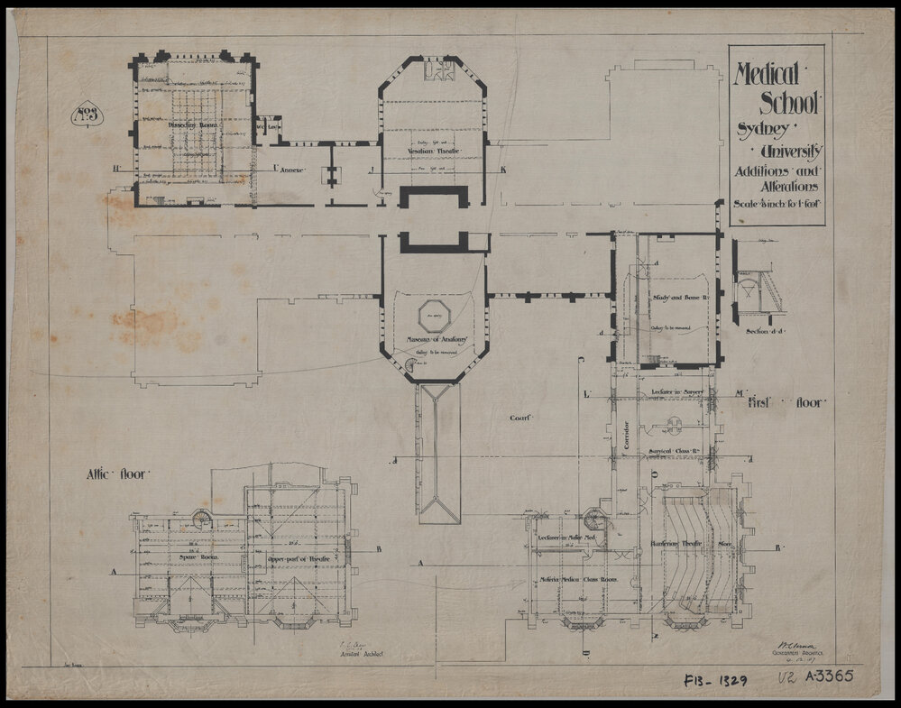 Medical School - Additions and Alterations - Attic, First Floor