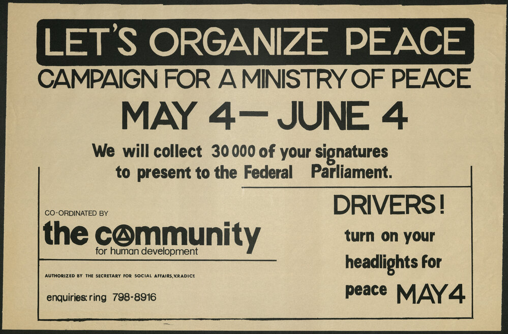 Let's Organize Peace: Campaign for a Ministry of Peace