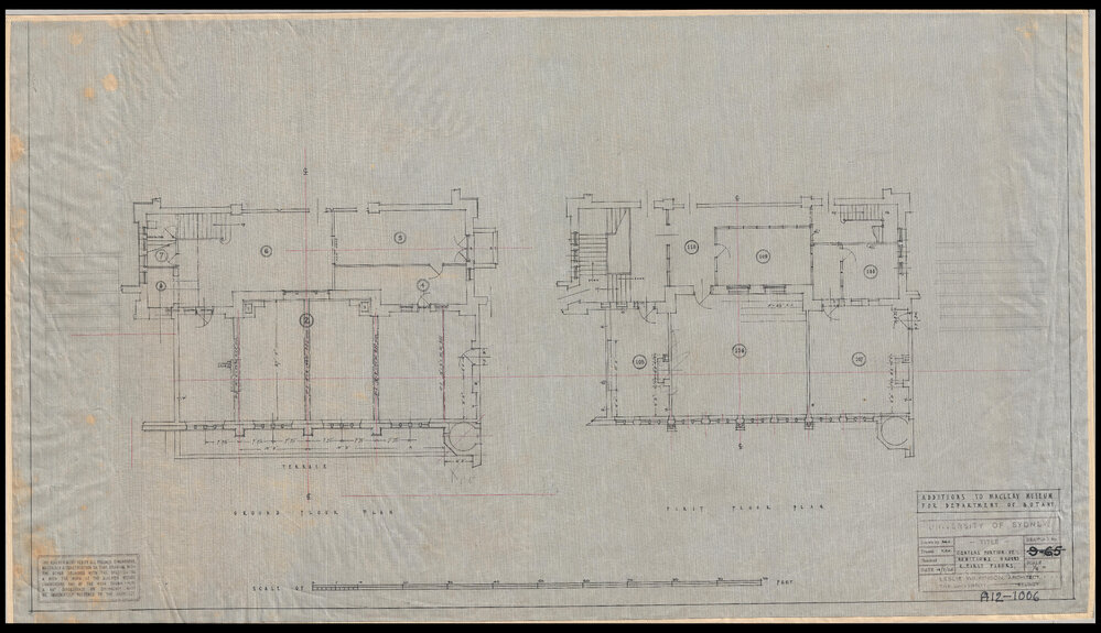 Macleay Museum - Additions for Department of Botany - Central Portion of Additions to Ground and First Floors