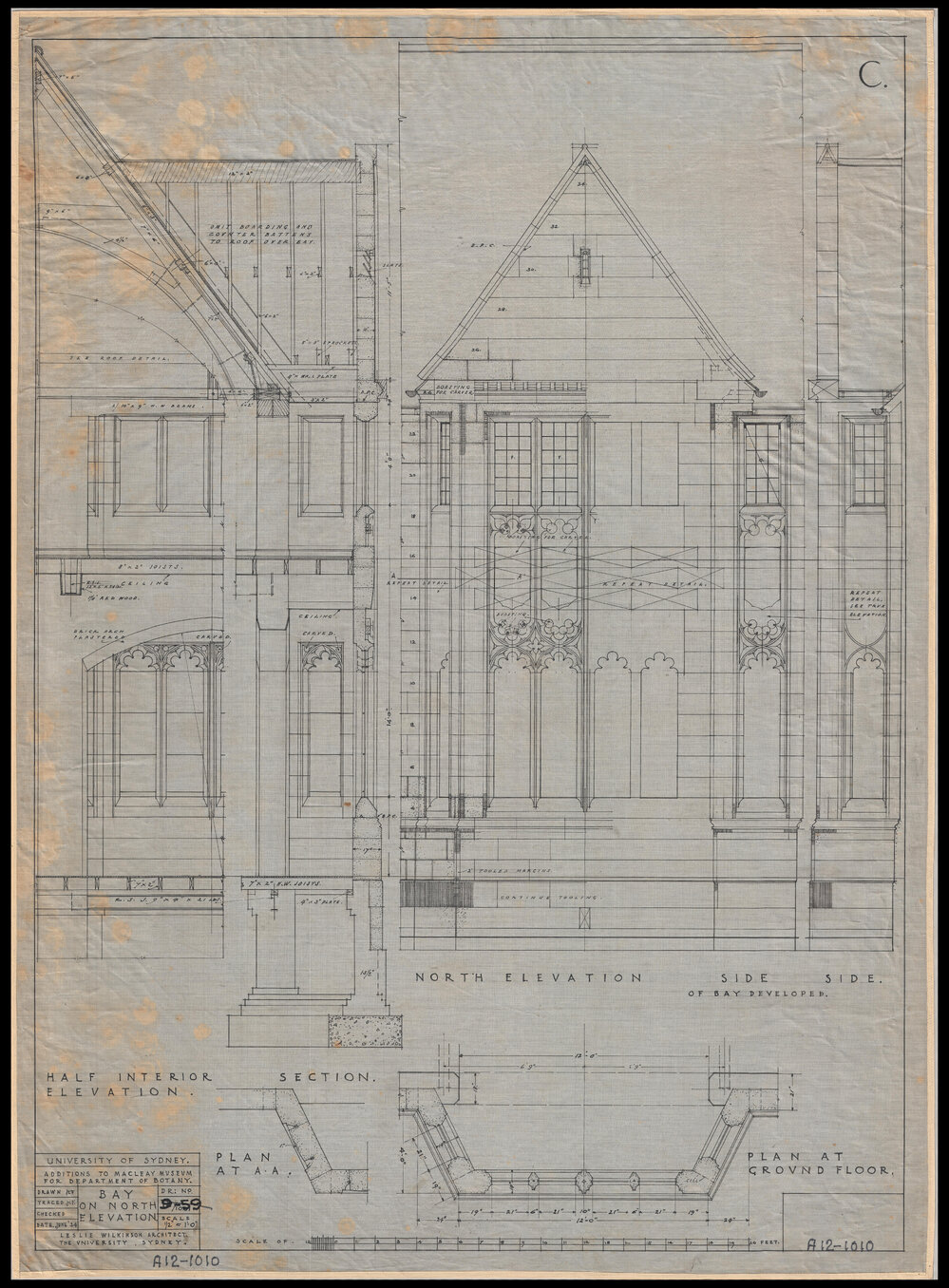 Macleay Museum - Additions for Department of Botany - Bay on North Elevation