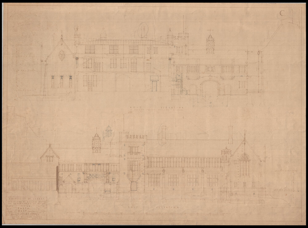 Macleay Museum - Additions for Department of Botany - East and West Elevations