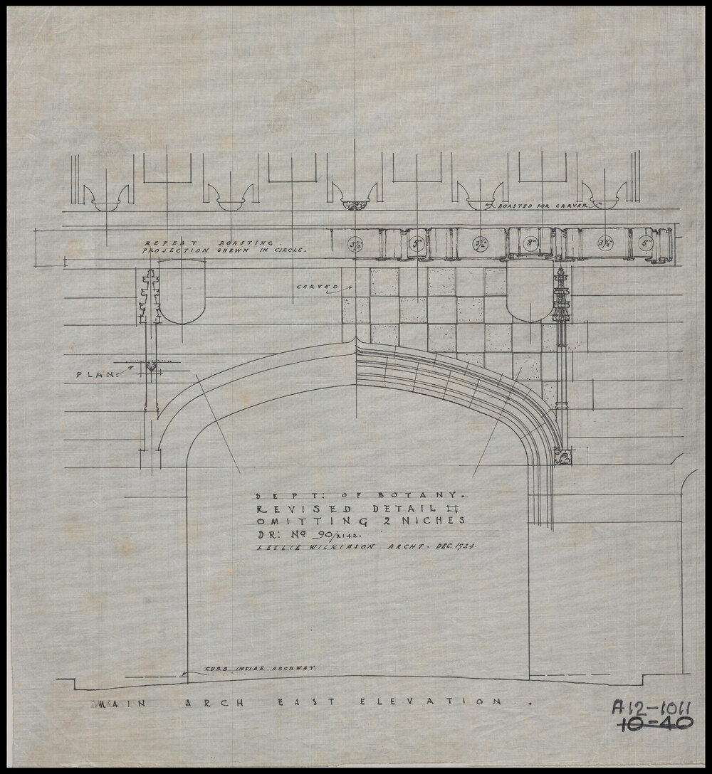 Macleay Museum - Department of Botany -  Main Arch East Elevation - Revised Detail
