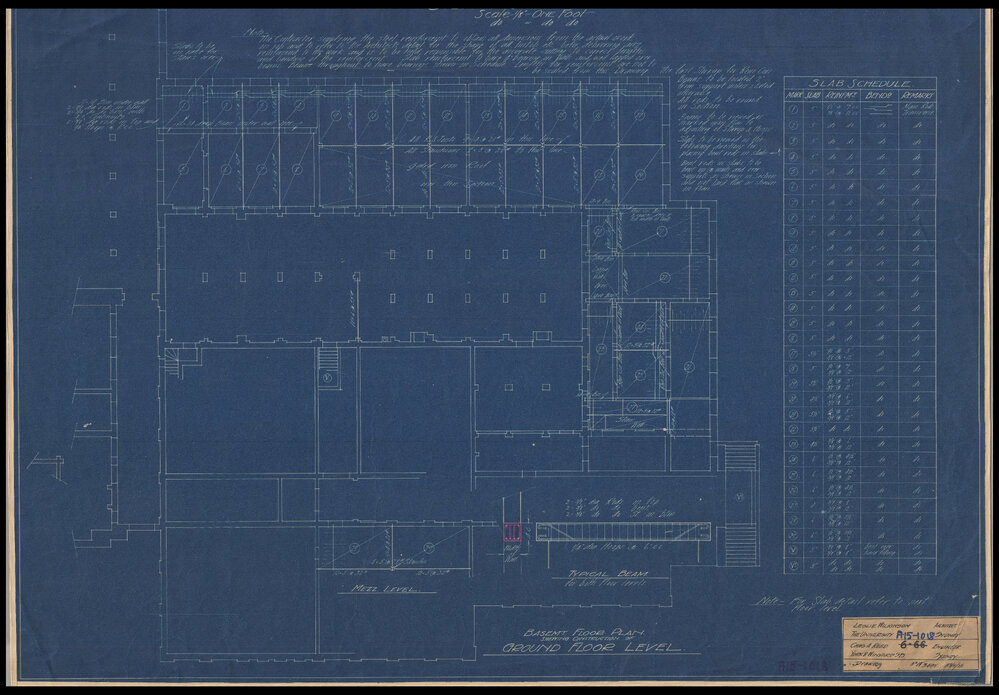 Chemical Laboratory - Pharmacy Building - Basement Floor Plan Shewing Construction of Ground Floor Level