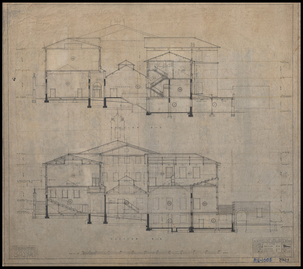 Chemical Laboratory - Badham Building - Remodelling Chemistry and Physics - Sections CC and BB