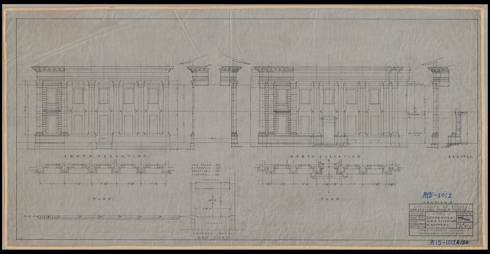 Chemical Laboratory - Pharmacy Building - Remodelling Chemistry and Physics - South and North Elevations