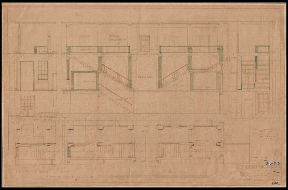 Chemical Laboratory - Pharmacy Building - Remodelling Chemistry and Physics - Ground Floor - Details of Main Stairs