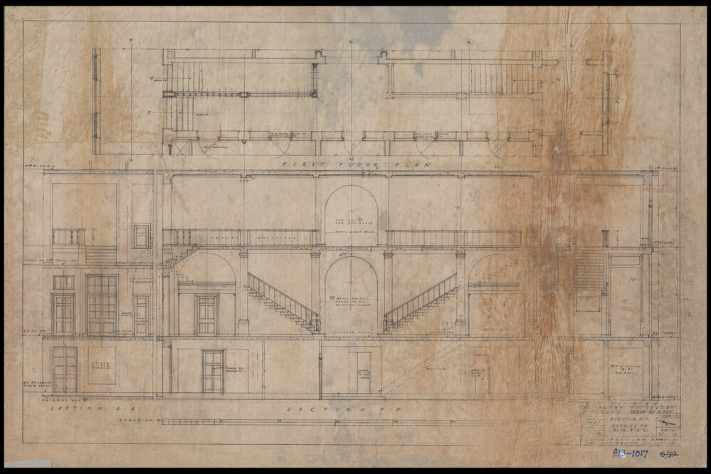 Chemical Laboratory - Pharmacy Building - Remodelling Chemistry and Physics - First Floor - Details of Main Stairs
