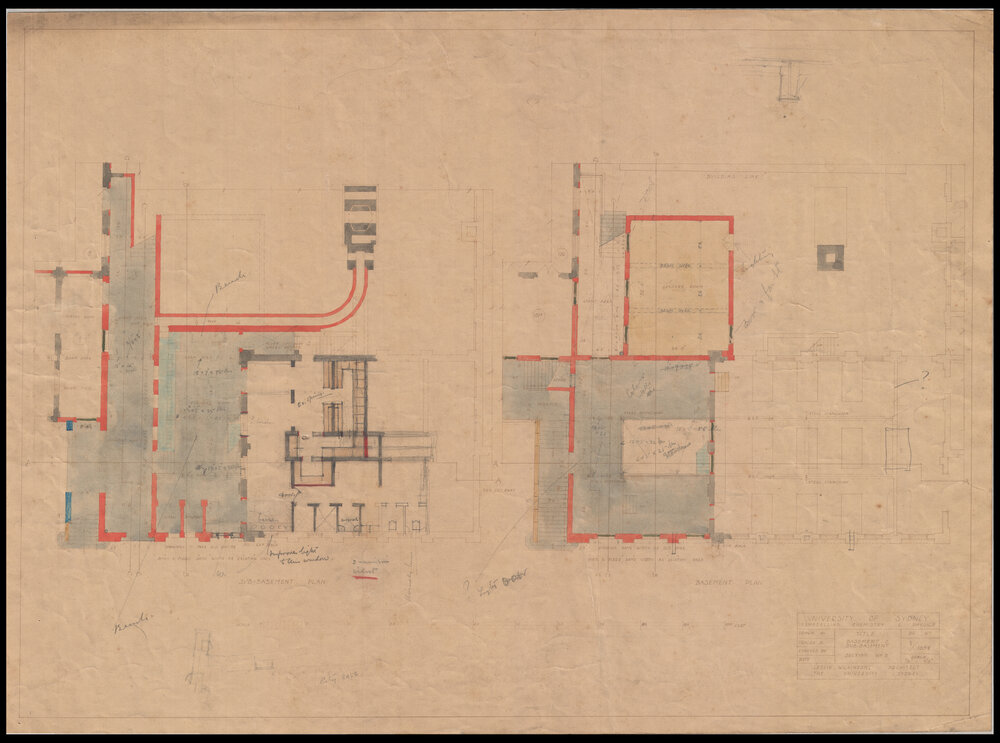 Chemical Laboratory - Pharmacy Building - Remodelling Chemistry and Physics - Sub-Basement and Basement - Additional Details