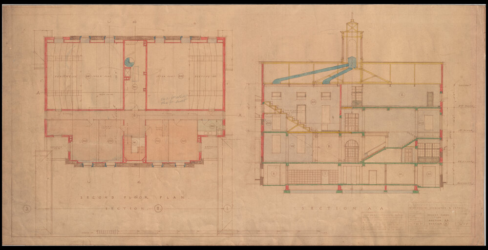 Chemical Laboratory - Pharmacy Building - Remodelling Chemistry and Physics - Second Floor and Section AA