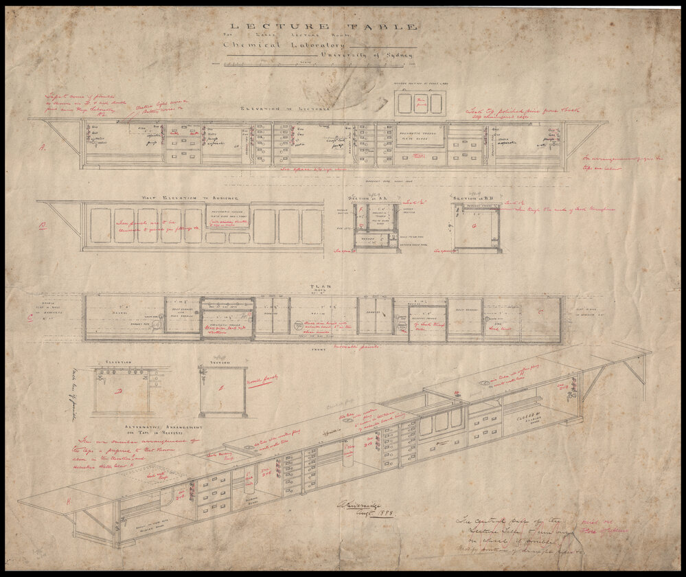 Chemical Laboratory - Pharmacy Building - Lecture Table for Large Lecture Room