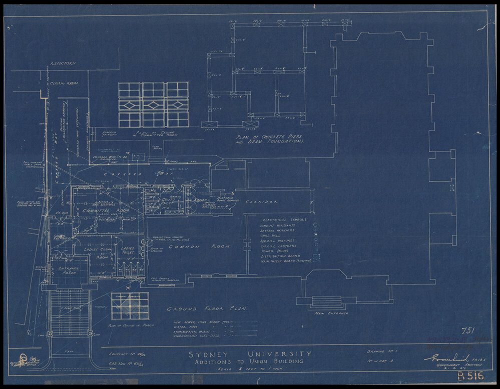 Union Building - Holme Building - Additions - Drawing No 1
