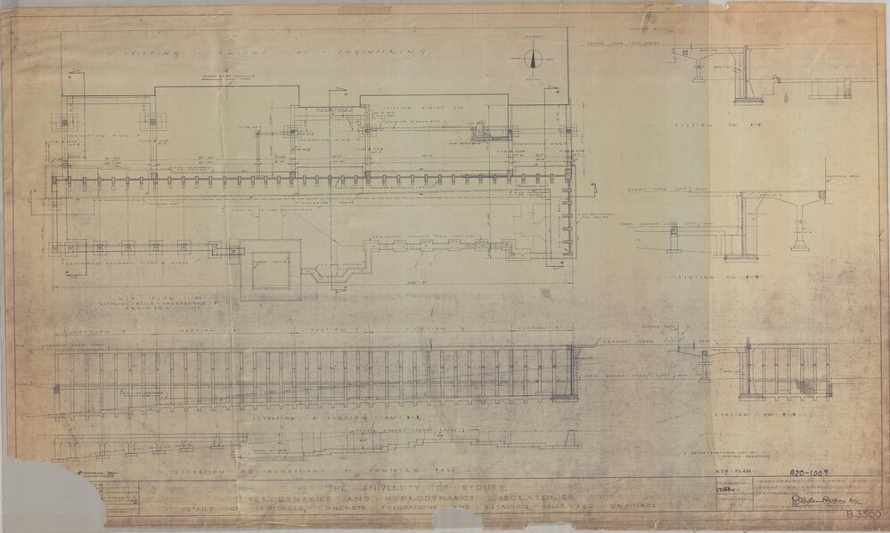 Engineering Building - John Woolley Building - Aerodynamics and Hydrodynamics Laboratories - Foundations of Southern Wall