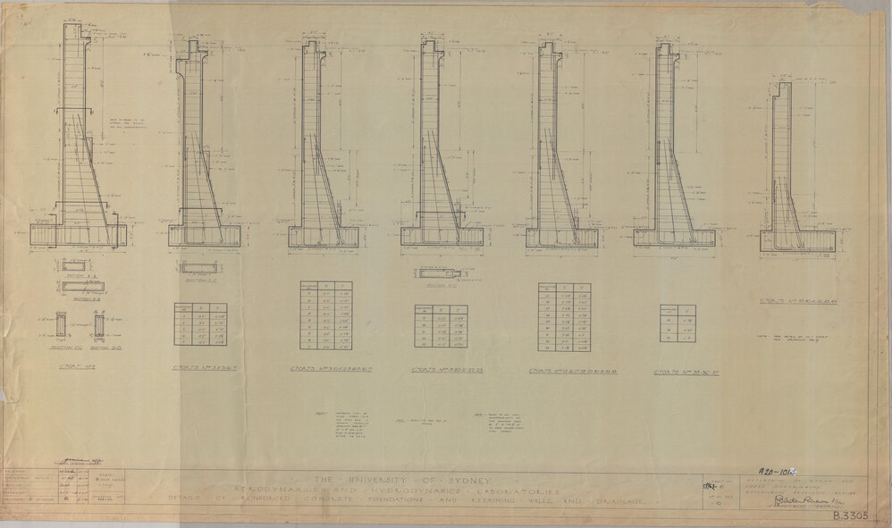 Engineering Building - John Woolley Building - Aerodynamics and Hydrodynamics Laboratories - Reinforced Concrete Foundations, Retaining Walls, Drainage
