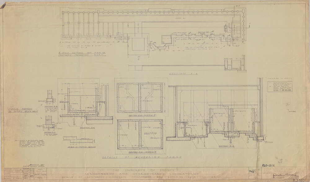 Engineering Building - John Woolley Building - Aerodynamics and Hydrodynamics Laboratories - Details of Measuring Tanks