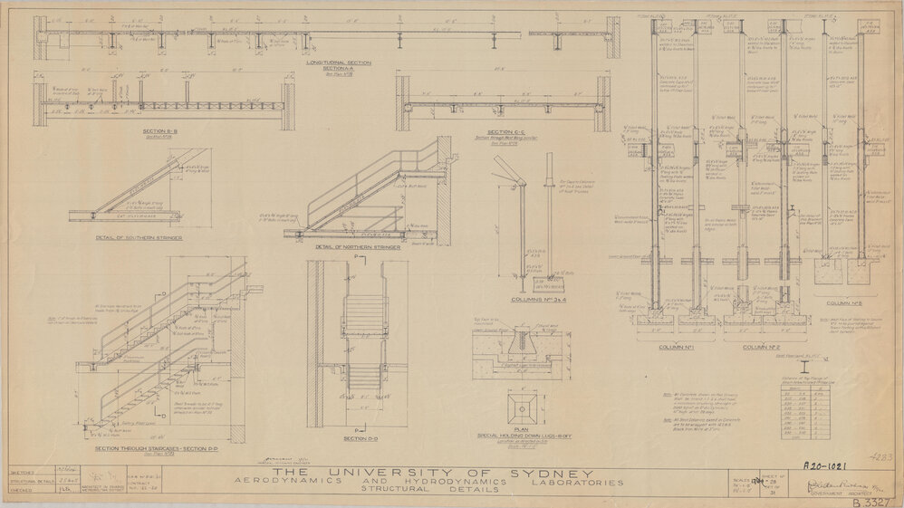 Engineering Building - John Woolley Building - Aerodynamics and Hydrodynamics Laboratories - Structural Details - Staircases