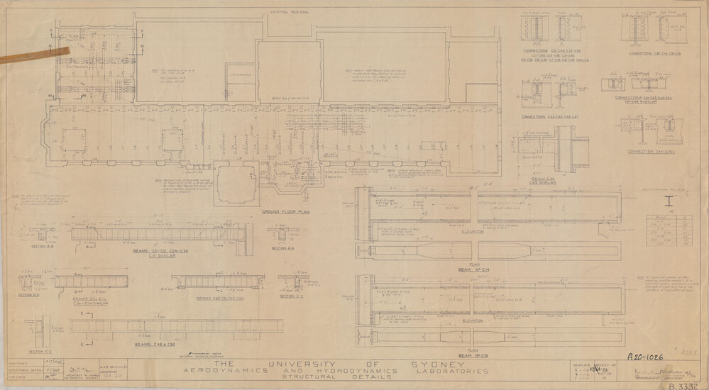 Engineering Building - John Woolley Building - Aerodynamics and Hydrodynamics Laboratories - Structural Details - Ground Floor