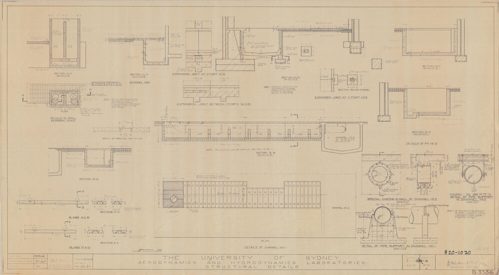 Engineering Building - John Woolley Building - Aerodynamics and Hydrodynamics Laboratories - Structural Details - Details of Channel No 11