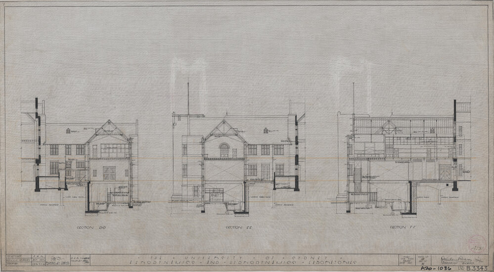 Engineering Building - John Woolley Building - Aerodynamics and Hydrodynamics Laboratories - Sections DD, EE, FF