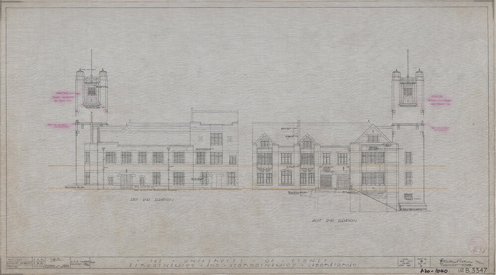 Engineering Building - John Woolley Building - Aerodynamics and Hydrodynamics Laboratories - East and West End Elevations