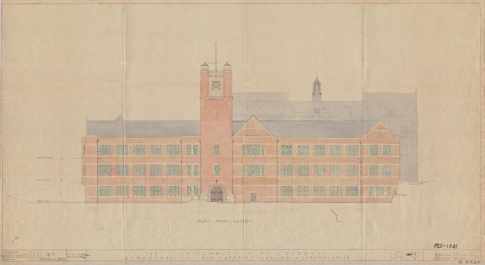 Engineering Building - John Woolley Building - Aerodynamics and Hydrodynamics Laboratories - Front (South) Elevation - Colour