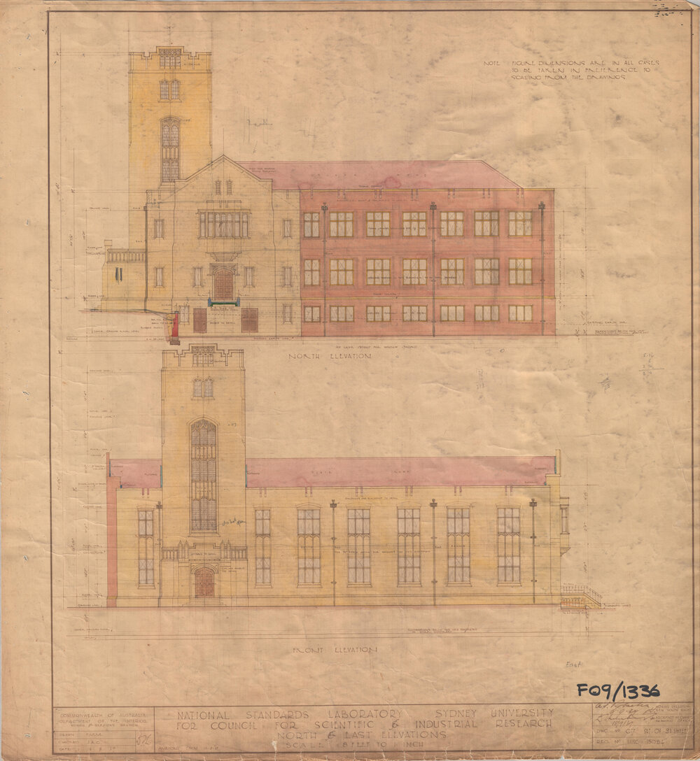 National Standards Laboratory for Council for Scientific and Industrial Research (CSIR) - North and East/Front Elevations