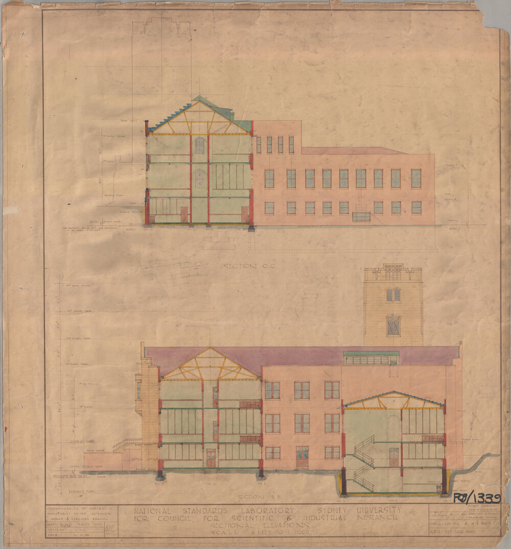 National Standards Laboratory for Council for Scientific and Industrial Research (CSIR) - Sectional Elevations - Sections C and B
