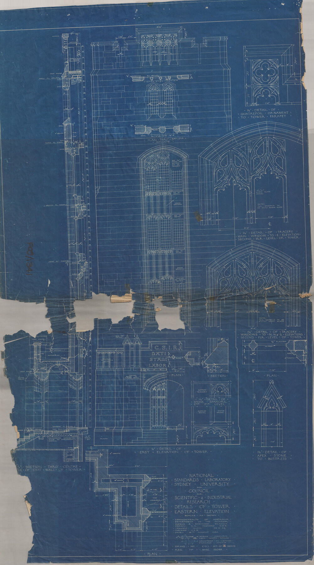 National Standards Laboratory for Council for Scientific and Industrial Research (CSIR) - Details of Tower - Eastern Elevation