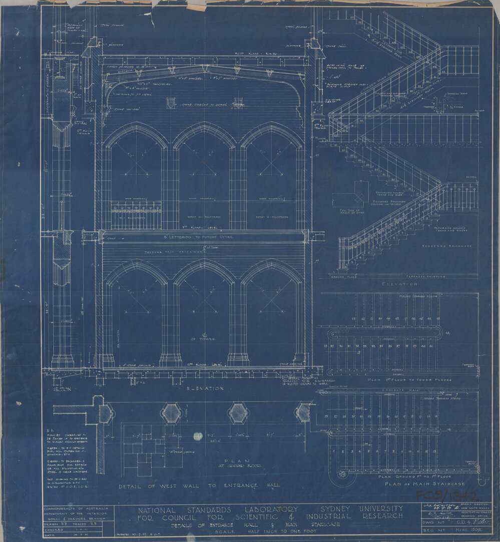 National Standards Laboratory for Council for Scientific and Industrial Research (CSIR) - Details of Entrance Hall and Main Staircase
