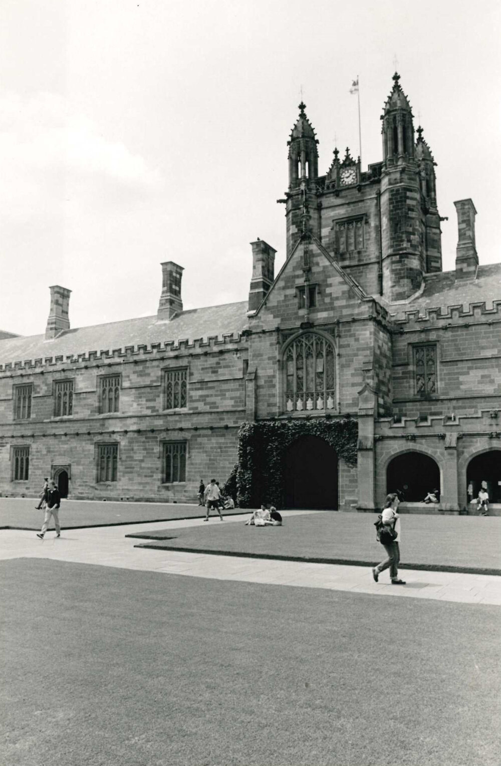 Students Walking Within the Quadrangle