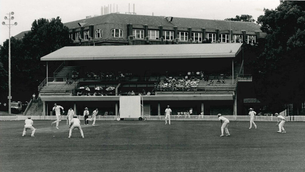 Audience in the Grandstand Watching a Cricket Match in Oval No 2