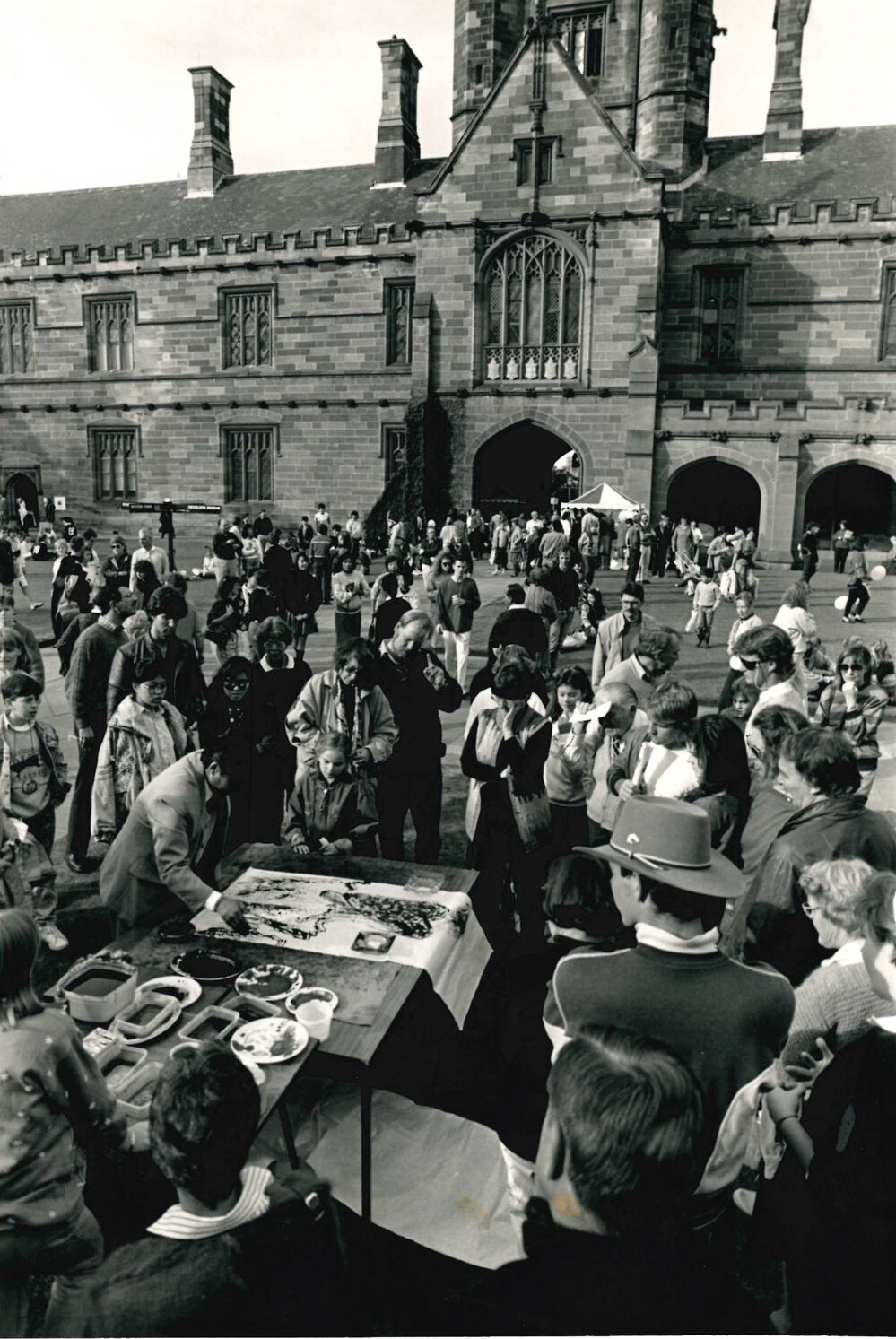 Artist Painting at Open Day in the Quadrangle