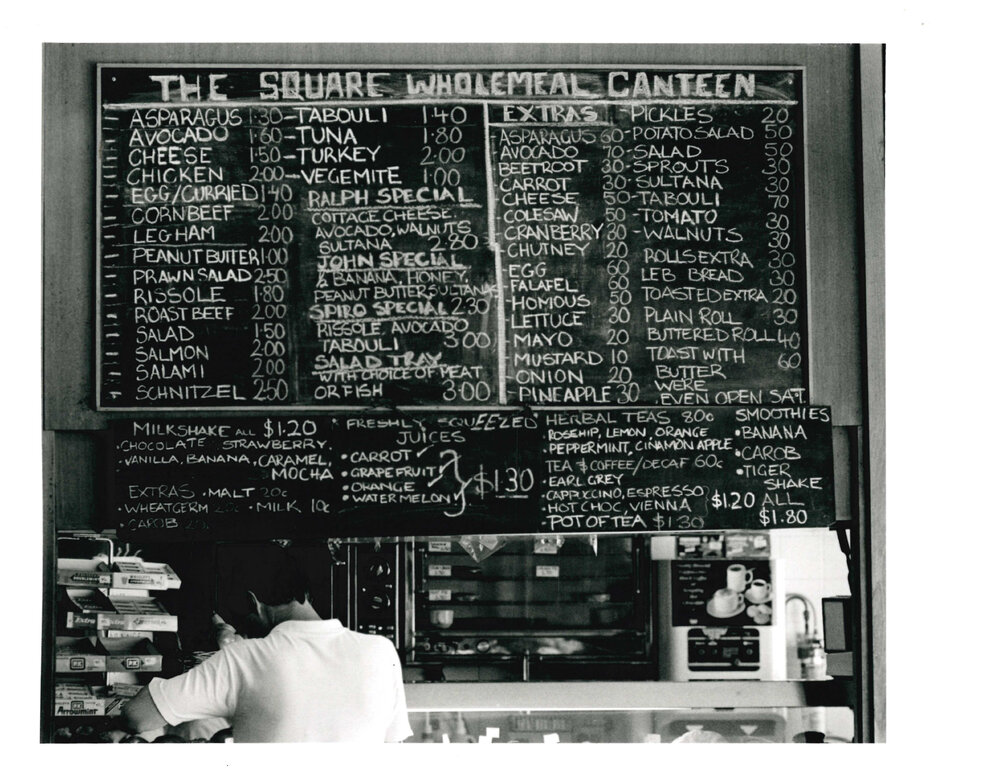 The Square Wholemeal Canteen Menu