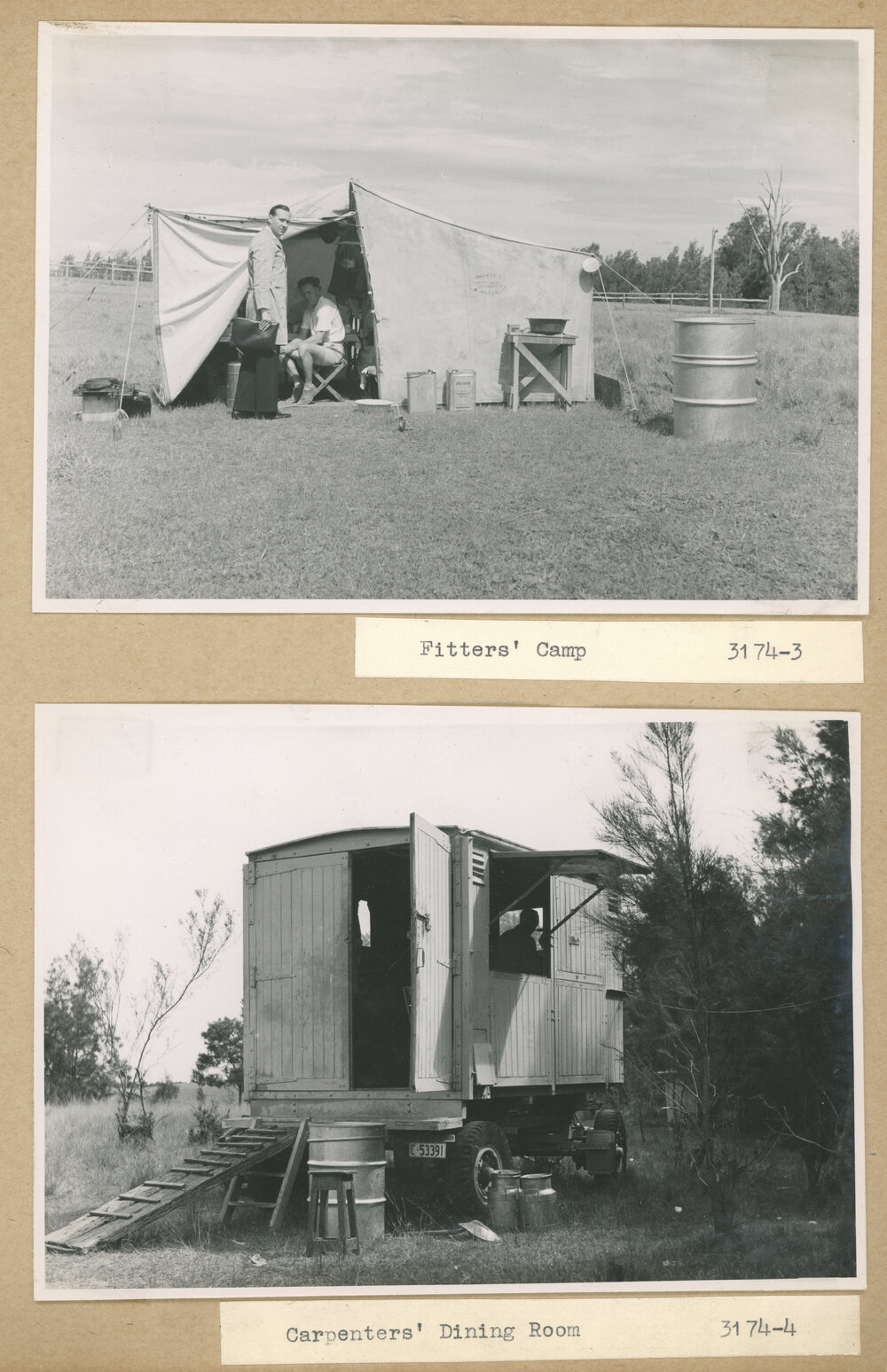 Construction of the Fleurs Cross and Radioastronomy Field Station - Fitters Camp and Carpenters Dining Room
