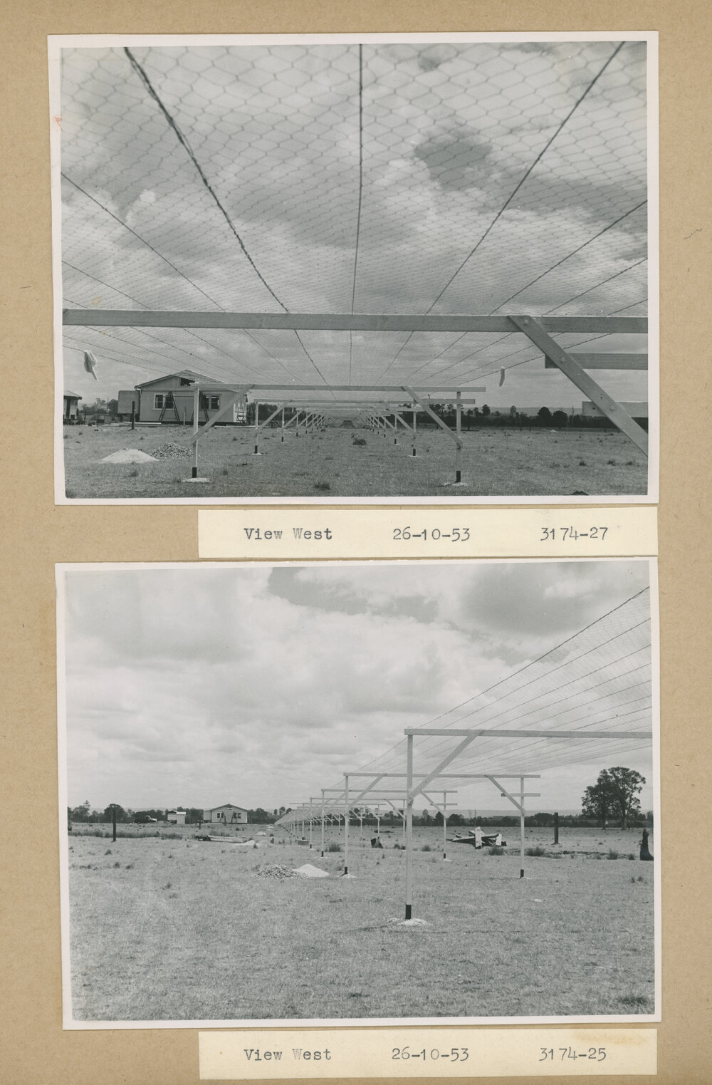 Construction of the Fleurs Cross and Radioastronomy Field Station - View West