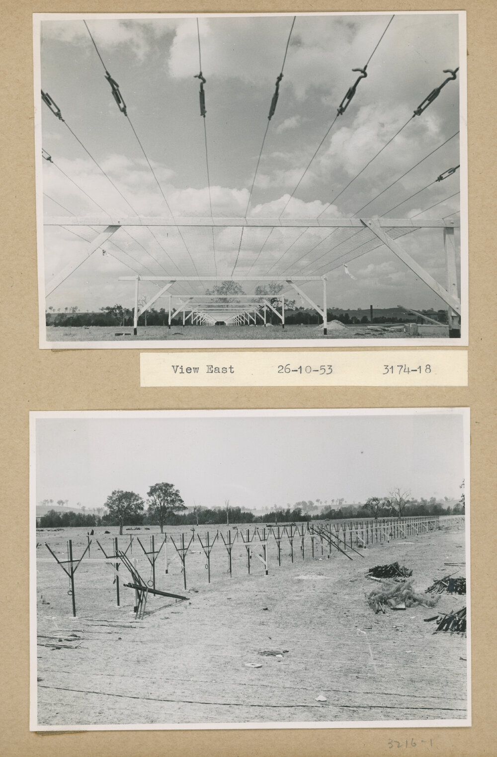 Construction of the Fleurs Cross and Radioastronomy Field Station - View East