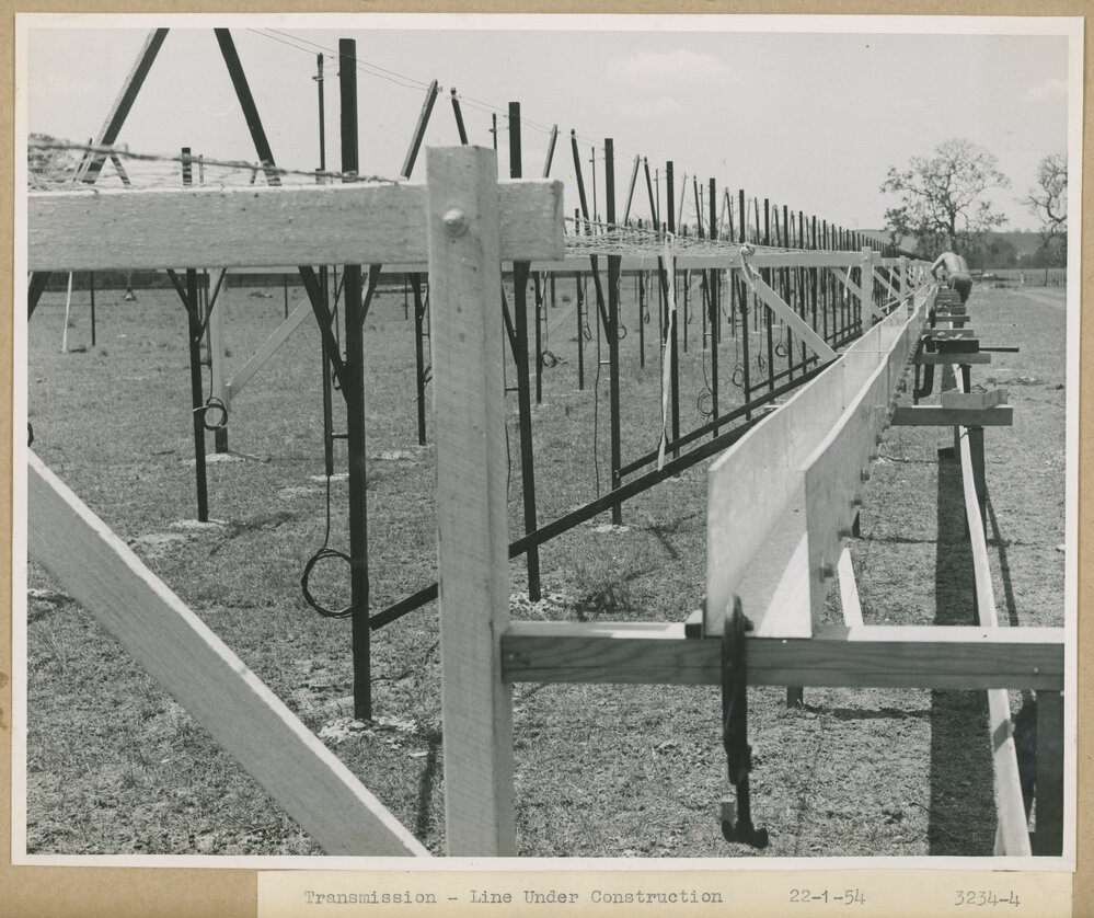 Construction of the Fleurs Cross and Radioastronomy Field Station - Transmission Line Under Construction
