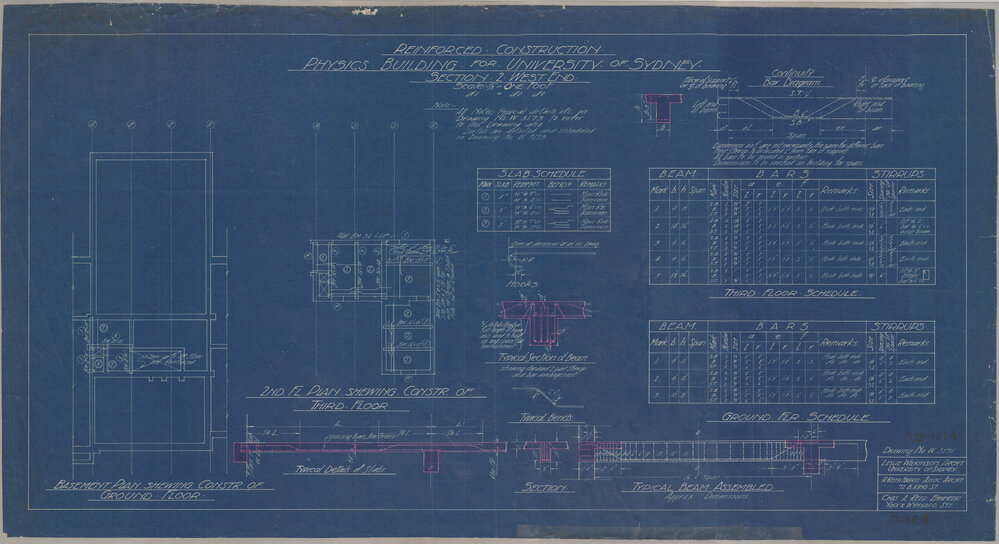 Physics Building - Reinforced Construction - Section 2 - Drawing No 3171
