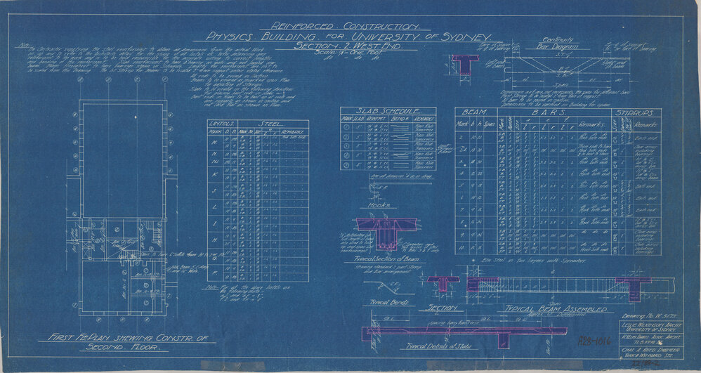 Physics Building - Reinforced Construction - Section 2 - Drawing No 3173