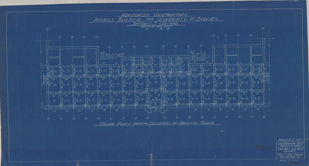 Physics Building - Reinforced Construction - Section 3 - Drawing No 3193