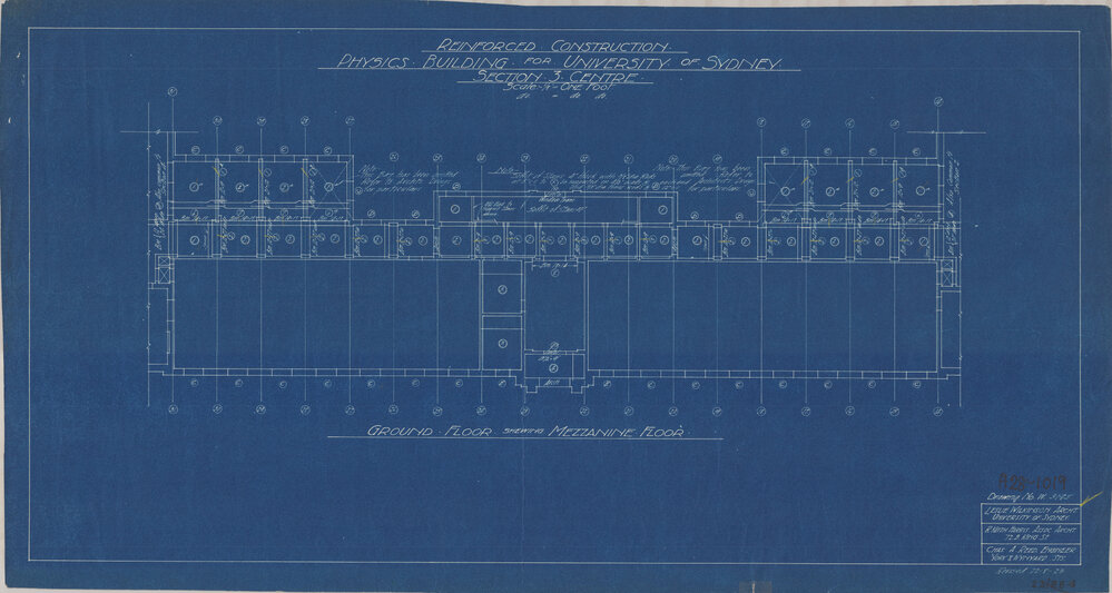 Physics Building - Reinforced Construction - Section 3 - Drawing No 3195