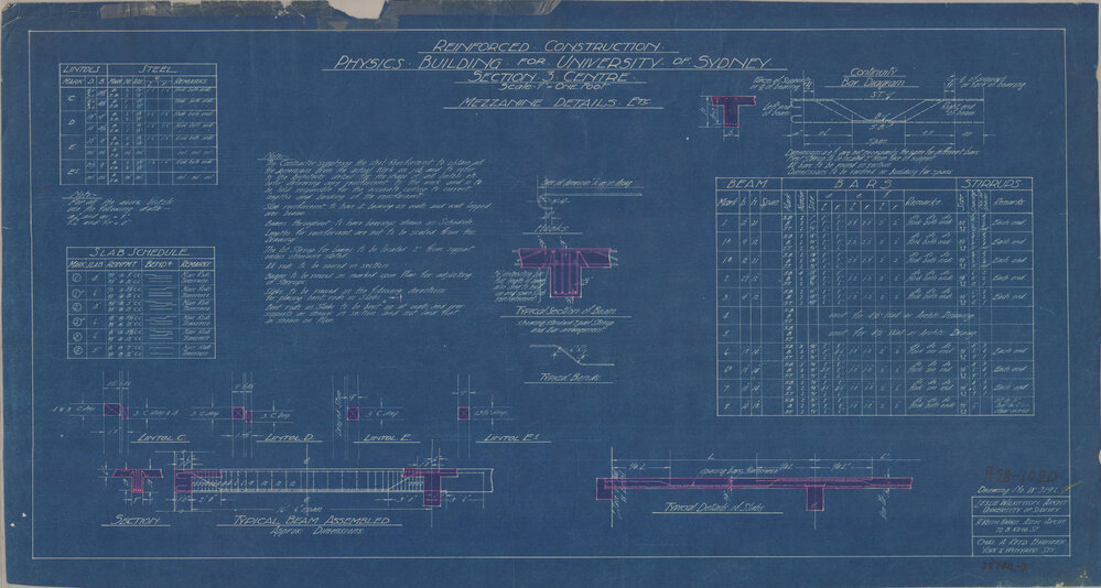 Physics Building - Reinforced Construction - Section 3 - Drawing No 3196