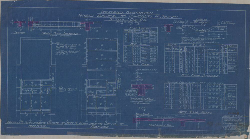 Physics Building - Reinforced Construction - Section 4 - Drawing No 3304