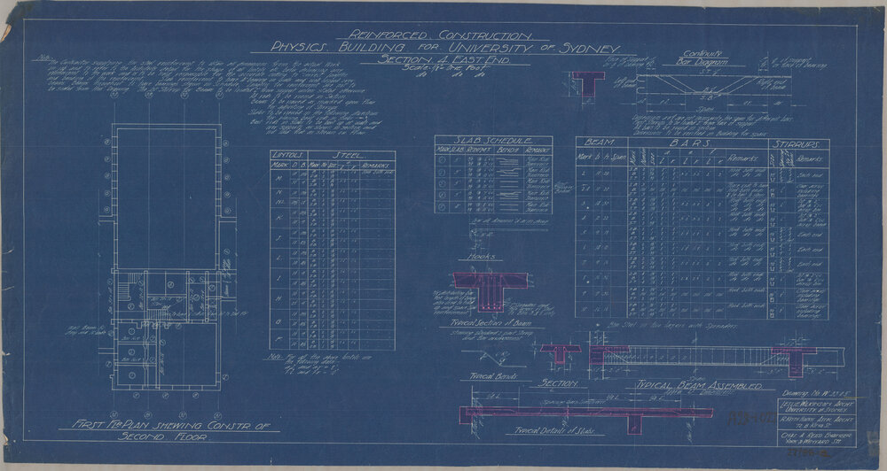 Physics Building - Reinforced Construction - Section 4 - Drawing No 3305