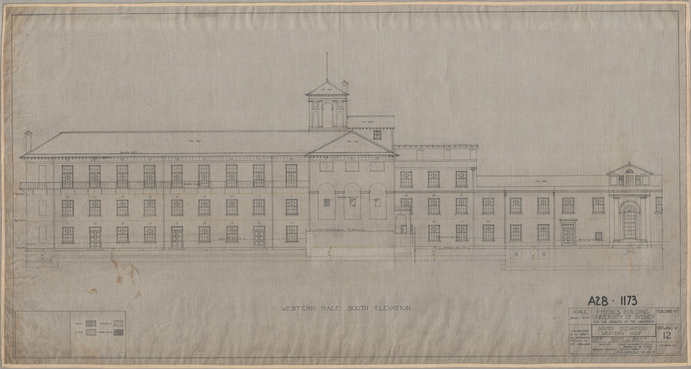 Physics Building - South Elevation - Western Half