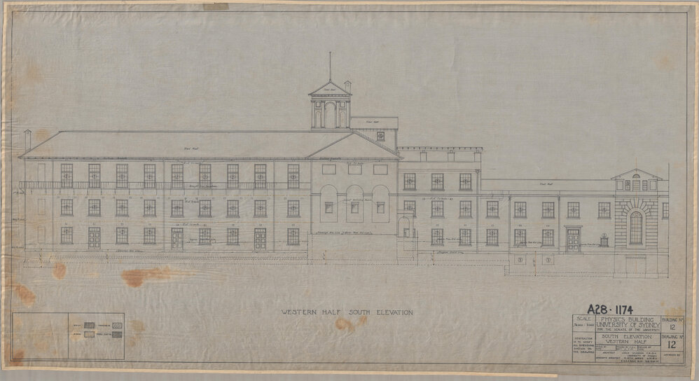 Physics Building - South Elevation - Western Half