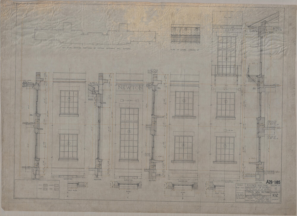 Physics Building - Typical External Wall Sections - Cloth Copy