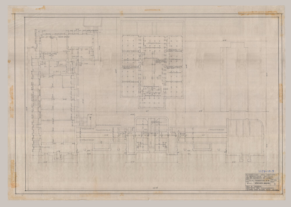 Institute Building (Incorrectly Labelled as Merewether Building) - Alterations and Additions - Foundation