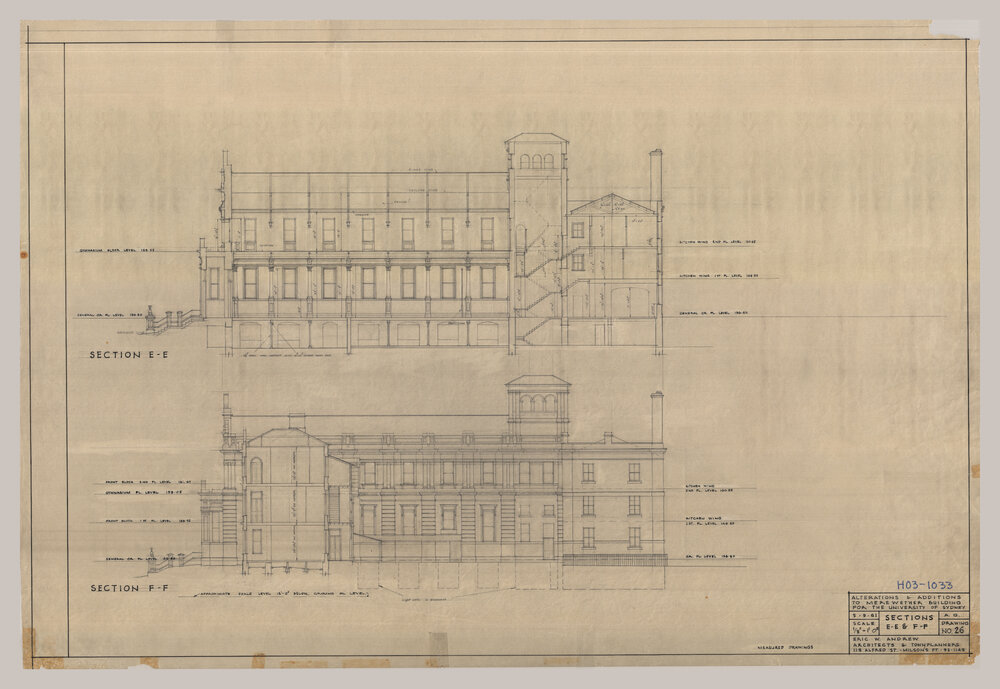 Institute Building (Incorrectly Labelled as Merewether Building) - Alterations and Additions - Sections EE and FF