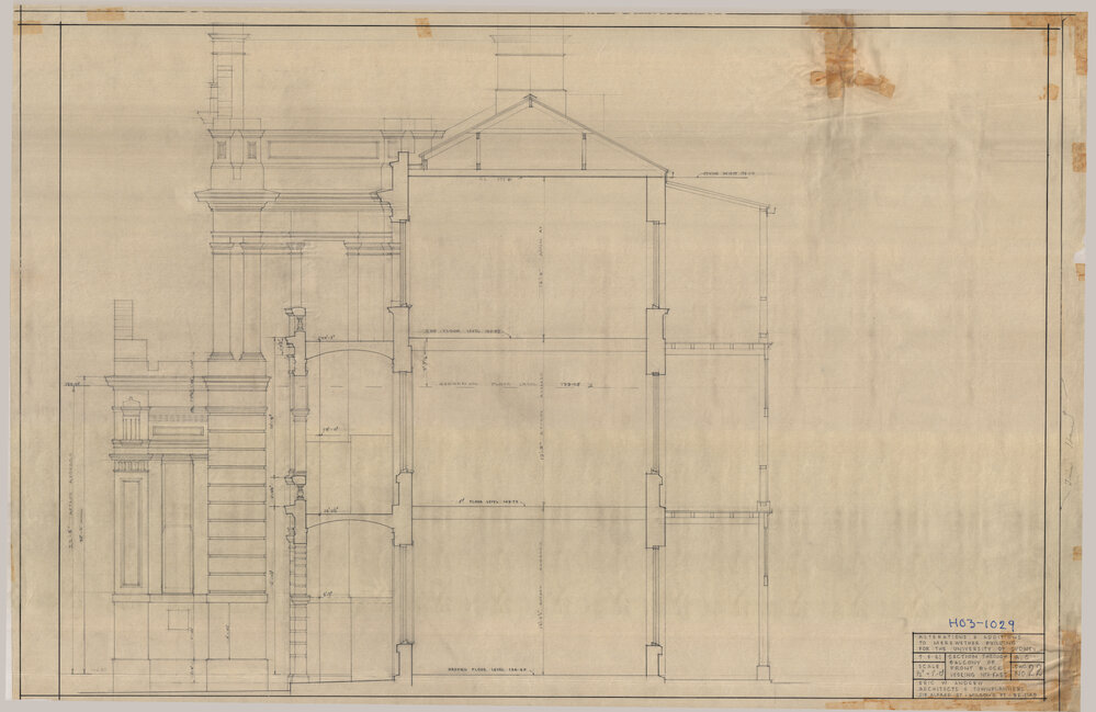 Institute Building (Incorrectly Labelled as Merewether Building) - Alterations and Additions - Section Through Balcony of Front Block Looking Northeast