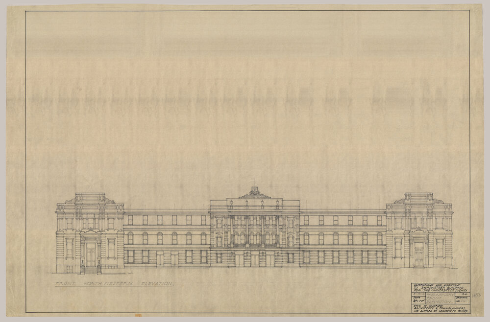 Institute Building (Incorrectly Labelled as Merewether Building - Alterations and Additions - Preliminary Front Elevation